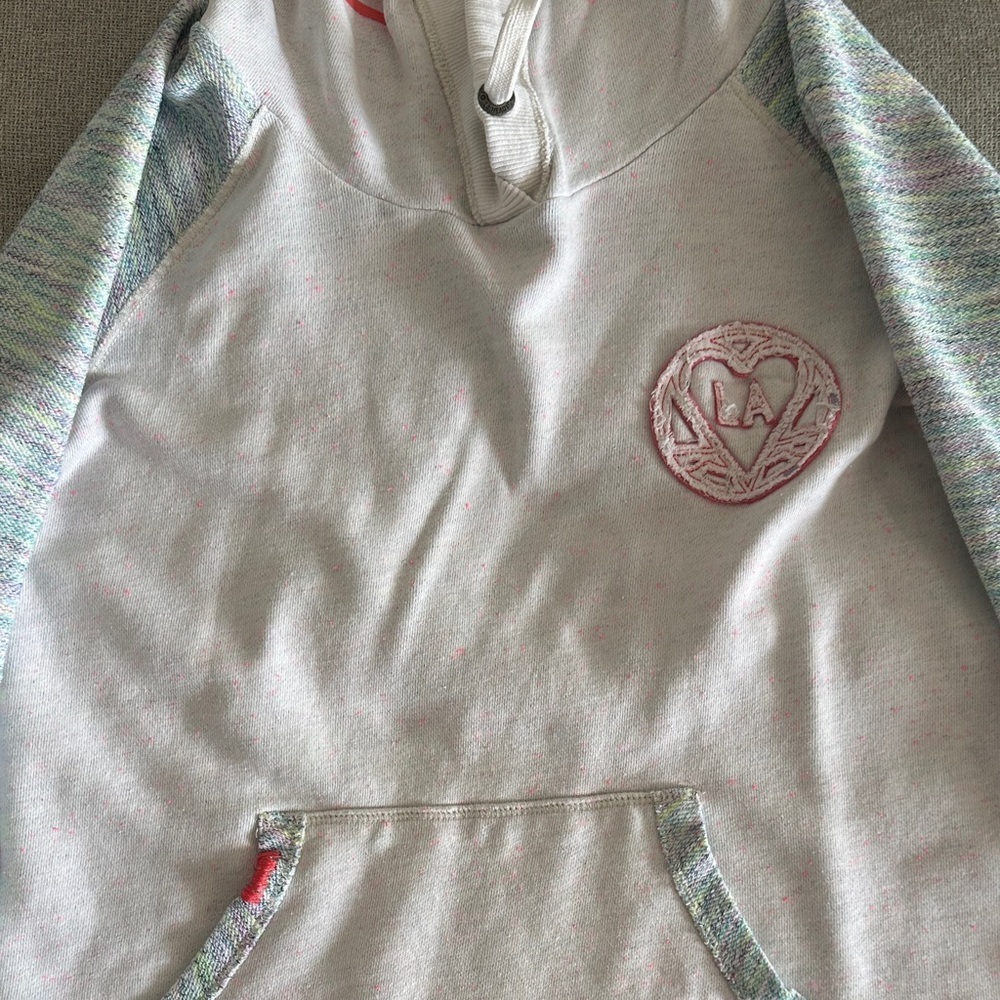 La Hearts Cream and Gray Hoodie - Picture 2 of 9
